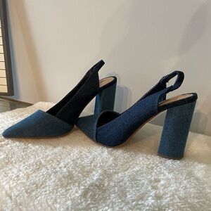 *Brand New* Shoe Dazzle Two Toned Jean Sling Backs!!!